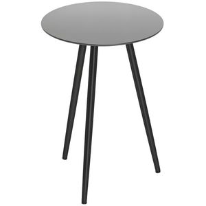 Outsunny Masă de cafea mică rotundă, masă de sprijin, blat din sticlă securizată, picioare ascuțite, cadru din oțel, Ø 40 x 50 cm, negru | Aosom Romania imagine