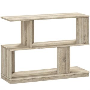 HOMCOM Măsuță de cafea modernă în formă de S cu 4 rafturi 90x30x61 cm Lemn | Aosom Romania imagine
