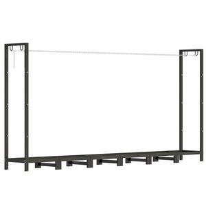 Outsunny Suport de Lemne din Metal 0.8m³ cu Preș Impermeabil și Lanțuri 235x31x116cm | Aosom Romania imagine