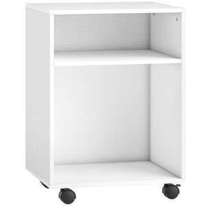 HOMCOM Dulap pentru Imprimantă cu Roți și 2 Rafturi 40x35x55.5 cm, Alb | Aosom Romania imagine