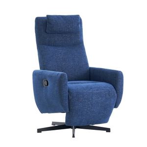 Fotoliu confortabil cu funcție de relaxare, cu bază rotativă și spătar reglabil, 67x80, 5x110 cm, Albastru imagine