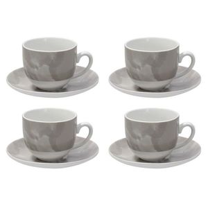Set 4 cesti de cafea cu farfurie Sfera, Andrea Fontebasso, 250 ml, portelan, bej imagine