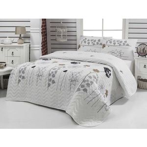Set cuvertura de pat matlasata, Eponj Home, Atlantis White, 2 piese, 65% bumbac, 35% poliester, multicolor imagine