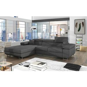 Coltar extensibil stanga 4 locuri ELTAP, Armd-81, Armando, 289x203x85 cm, lemn/poliester, gri inchis imagine