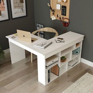 Birou, Locelso, Ct5-W, 129x72x120 cm, PAL, Alb imagine