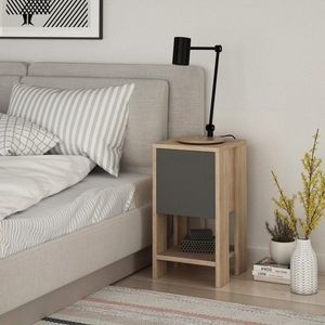 Noptiera Homitis, Ema - Oak, Anthracite, 30x55x30 cm, bej/antracit imagine