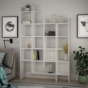 Biblioteca Manco, Decortie, 122x25.5x188 cm, alb imagine