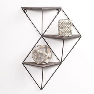 Raft pentru perete WR044, Evila Originals, 34x13x45 cm, aluna/negru imagine