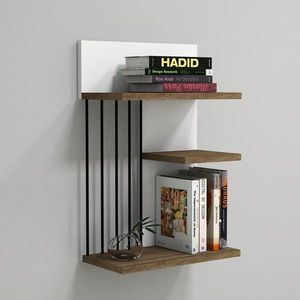 Raft pentru perete Nezma, Puqa Design, 40x21, 4x60 cm, alb/aluna imagine