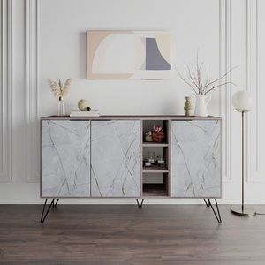 Consola, Decortie, Clara, 142 x 83 x 35.6 cm, pal melaminat, maro imagine