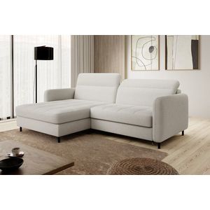 Coltar extensibil stanga 3 locuri ELTAP, LT-01ROY, Gomsi, 228x165x100 cm, lemn/poliester, alb imagine