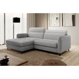 Coltar extensibil stanga 3 locuri ELTAP, LT-03RAQ, Gomsi, 228x165x100 cm, lemn/poliester, gri deschis imagine