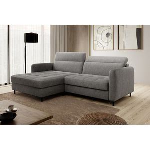 Coltar extensibil stanga 3 locuri ELTAP, LT-04RAQ, Gomsi, 228x165x100 cm, lemn/poliester, gri inchis imagine