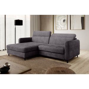 Coltar extensibil stanga 3 locuri ELTAP, LT-05TOU, Gomsi, 228x165x100 cm, lemn/poliester, gri inchis imagine