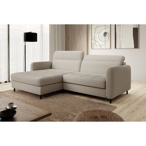 Coltar extensibil stanga 3 locuri ELTAP, LT-18ROY, Gomsi, 228x165x100 cm, lemn/poliester, bej deschis imagine