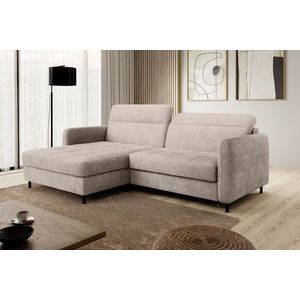 Coltar extensibil stanga 3 locuri ELTAP, LT-18TOU, Gomsi, 228x165x100 cm, lemn/poliester, bej imagine