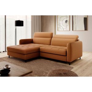 Coltar extensibil stanga 3 locuri ELTAP, LT-45MAN, Gomsi, 228x165x100 cm, lemn/poliester, mustar imagine