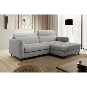 Coltar extensibil dreapta 3 locuri ELTAP, RT-03RAQ, Gomsi, 228x165x100 cm, lemn/poliester, gri deschis imagine