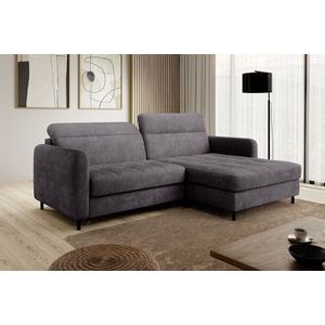 Coltar extensibil dreapta 3 locuri ELTAP, RT-05TOU, Gomsi, 228x165x100 cm, lemn/poliester, gri inchis imagine
