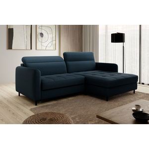 Coltar extensibil dreapta 3 locuri ELTAP, RT-40MAN, Gomsi, 228x165x100 cm, lemn/poliester, albastru inchis imagine