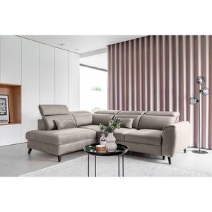 Coltar extensibil stanga 4 locuri ELTAP, LT-04LO, Noble, 255x201x100 cm, lemn/poliester, gri imagine