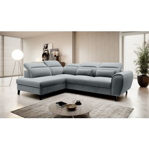Coltar extensibil stanga 4 locuri ELTAP, LT-04VE, Noble, 255x201x100 cm, lemn/poliester, gri imagine