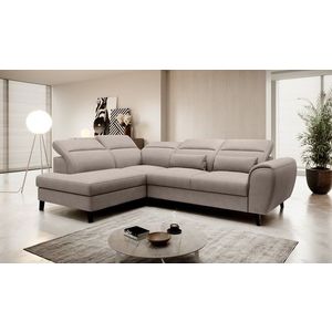 Coltar extensibil stanga 4 locuri ELTAP, LT-07PO, Noble, 255x201x100 cm, lemn/poliester, bej imagine