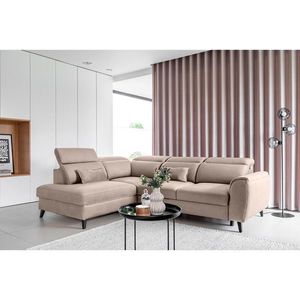 Coltar extensibil stanga 4 locuri ELTAP, LT-18SO, Noble, 255x201x100 cm, lemn/poliester, bej imagine