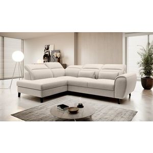Coltar extensibil stanga 4 locuri ELTAP, LT-22IN, Noble, 255x201x100 cm, lemn/poliester, bej deschis imagine