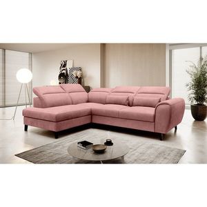 Coltar extensibil stanga 4 locuri ELTAP, LT-24NU, Noble, 255x201x100 cm, lemn/poliester, roz imagine