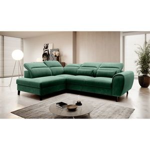 Coltar extensibil stanga 4 locuri ELTAP, LT-35LU, Noble, 255x201x100 cm, lemn/poliester, verde inchis imagine
