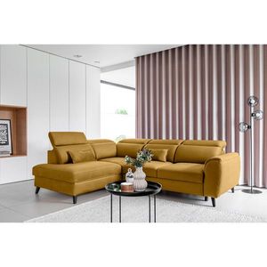 Coltar extensibil stanga 4 locuri ELTAP, LT-45LO, Noble, 255x201x100 cm, lemn/poliester, mustar imagine
