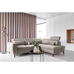 Coltar extensibil dreapta 4 locuri ELTAP, RT-04LO, Noble, 255x201x100 cm, lemn/poliester, gri imagine