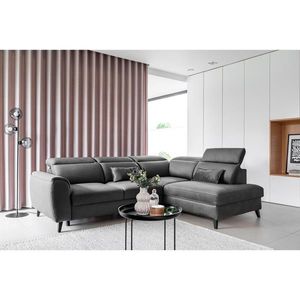 Coltar extensibil dreapta 4 locuri ELTAP, RT-06LO, Noble, 255x201x100 cm, lemn/poliester, gri inchis imagine