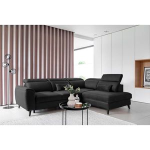 Coltar extensibil dreapta 4 locuri ELTAP, RT-06NU, Noble, 255x201x100 cm, lemn/poliester, gri inchis imagine