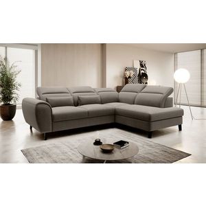 Coltar extensibil dreapta 4 locuri ELTAP, RT-18VER, Noble, 255x201x100 cm, lemn/poliester, bej inchis imagine