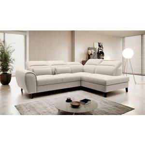 Coltar extensibil dreapta 4 locuri ELTAP, RT-22IN, Noble, 255x201x100 cm, lemn/poliester, bej deschis imagine