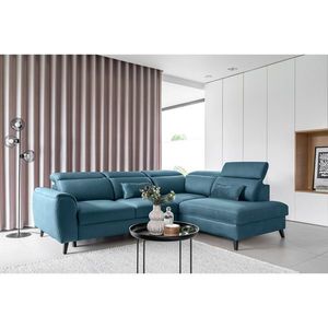 Coltar extensibil dreapta 4 locuri ELTAP, RT-38SAV, Noble, 255x201x100 cm, lemn/poliester, albastru inchis imagine