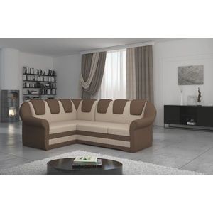 Coltar extensibil stanga 3 locuri ELTAP, LII-009, Lord II, 243x195x112 cm, lemn/poliester, bej deschis/maro imagine