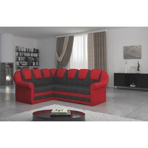 Coltar extensibil stanga 3 locuri ELTAP, LII-015, Lord II, 243x195x112 cm, lemn/poliester, gri inchis/rosu imagine