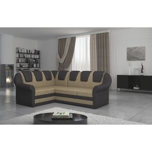 Coltar extensibil stanga 3 locuri ELTAP, LII-018, Lord II, 243x195x112 cm, lemn/poliester, bej inchis/maro inchis imagine