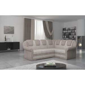Coltar extensibil dreapta 3 locuri ELTAP, LII-022, Lord II, 243x195x112 cm, lemn/poliester, bej deschis/bej imagine