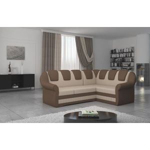 Coltar extensibil dreapta 3 locuri ELTAP, LII-028, Lord II, 243x195x112 cm, lemn/poliester, bej deschis/maro imagine