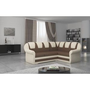 Coltar extensibil dreapta 3 locuri ELTAP, LII-032, Lord II, 243x195x112 cm, lemn/poliester, maro/bej deschis imagine