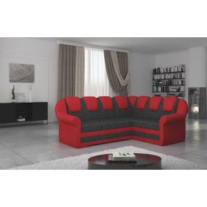 Coltar extensibil dreapta 3 locuri ELTAP, LII-034, Lord II, 243x195x112 cm, lemn/poliester, gri inchis/rosu imagine