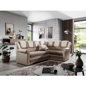 Coltar extensibil dreapta 3 locuri ELTAP, LII-036, Lord II, 243x195x112 cm, lemn/poliester, bej inchis/bej deschis imagine
