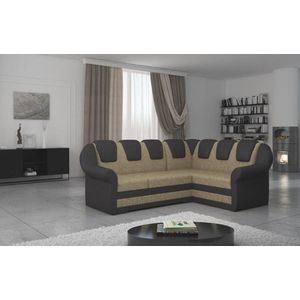 Coltar extensibil dreapta 3 locuri ELTAP, LII-037, Lord II, 243x195x112 cm, lemn/poliester, bej inchis/maro inchis imagine