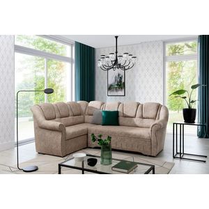Coltar extensibil stanga 3 locuri ELTAP, LII-041, Lord II, 243x195x112 cm, lemn/poliester, maro deschis imagine