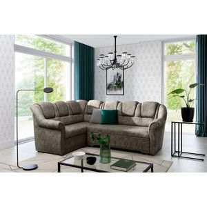Coltar extensibil stanga 3 locuri ELTAP, LII-068, Lord II, 243x195x112 cm, lemn/poliester, bej inchis imagine