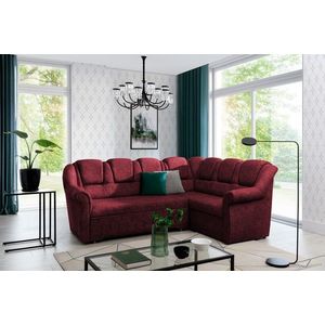 Coltar extensibil dreapta 3 locuri ELTAP, LII-090, Lord II, 243x195x112 cm, lemn/poliester, rosu inchis imagine